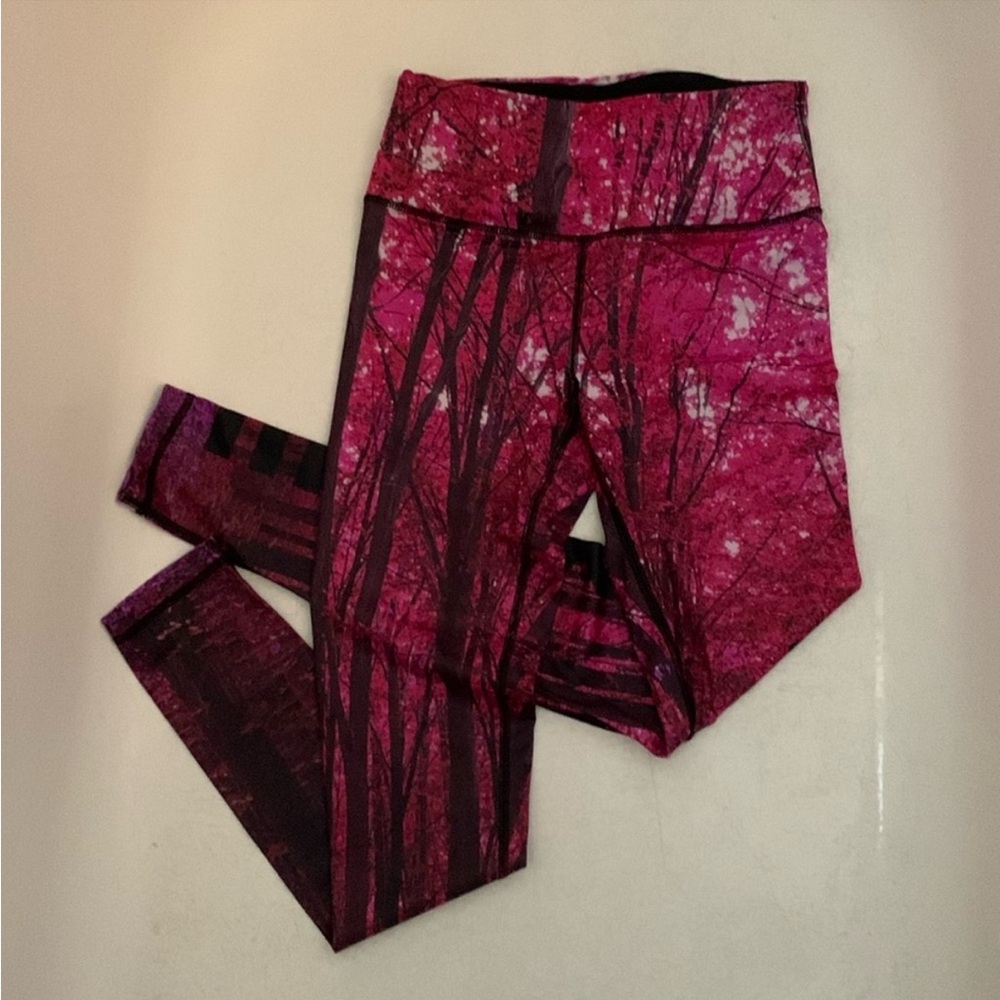Boho Victoria’s Secret Pink Y2K Leggings with Cherry Tree Blossoms Pattern